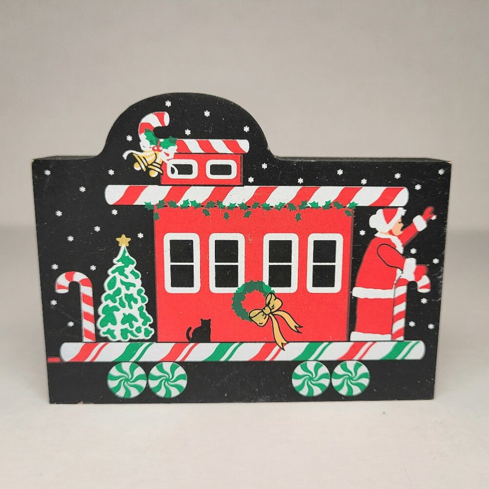 Cats Meow Village Candy Cane Express Mrs. Claus Caboose Train Shelf Sitter